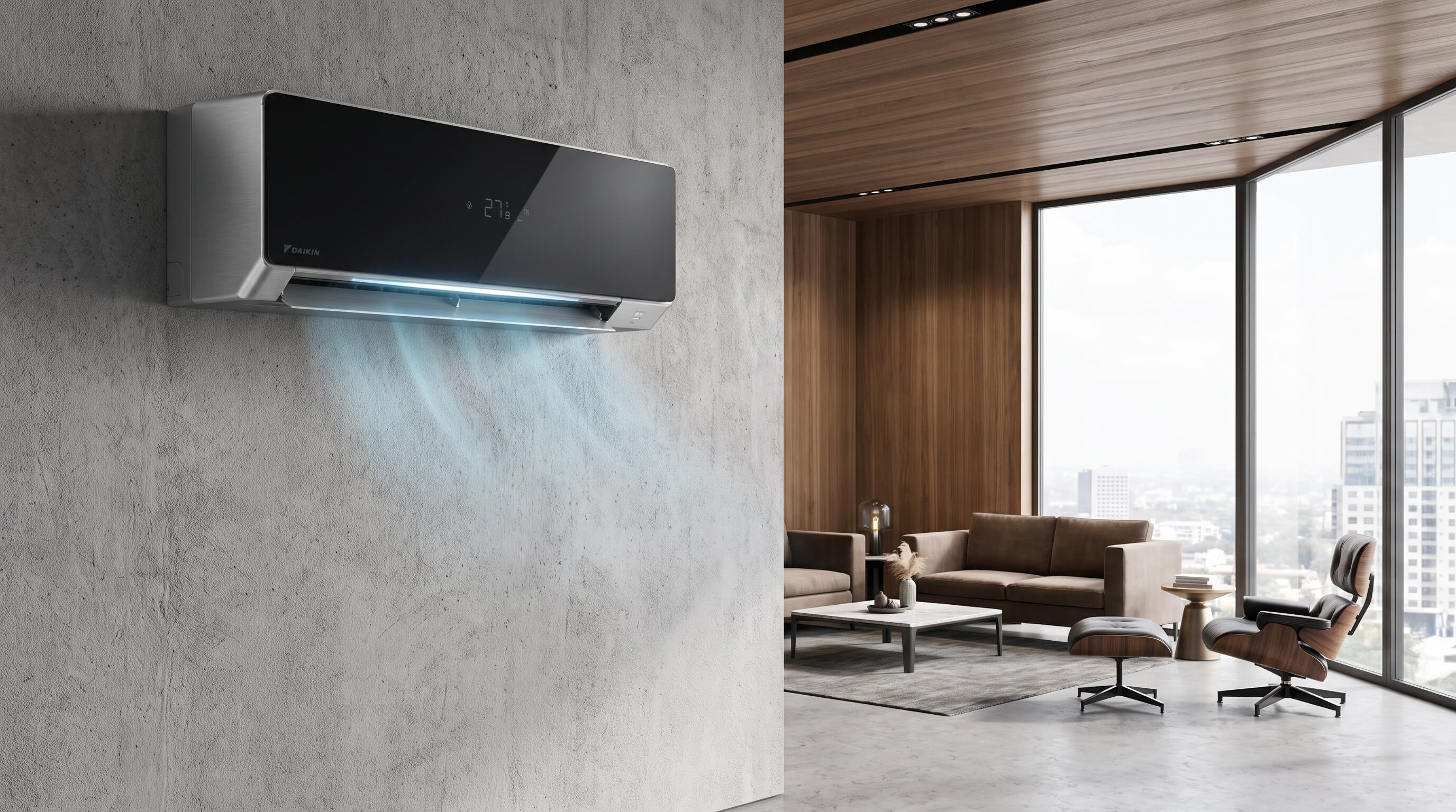 Aparat de aer conditionat modern montat pe perete – design premium